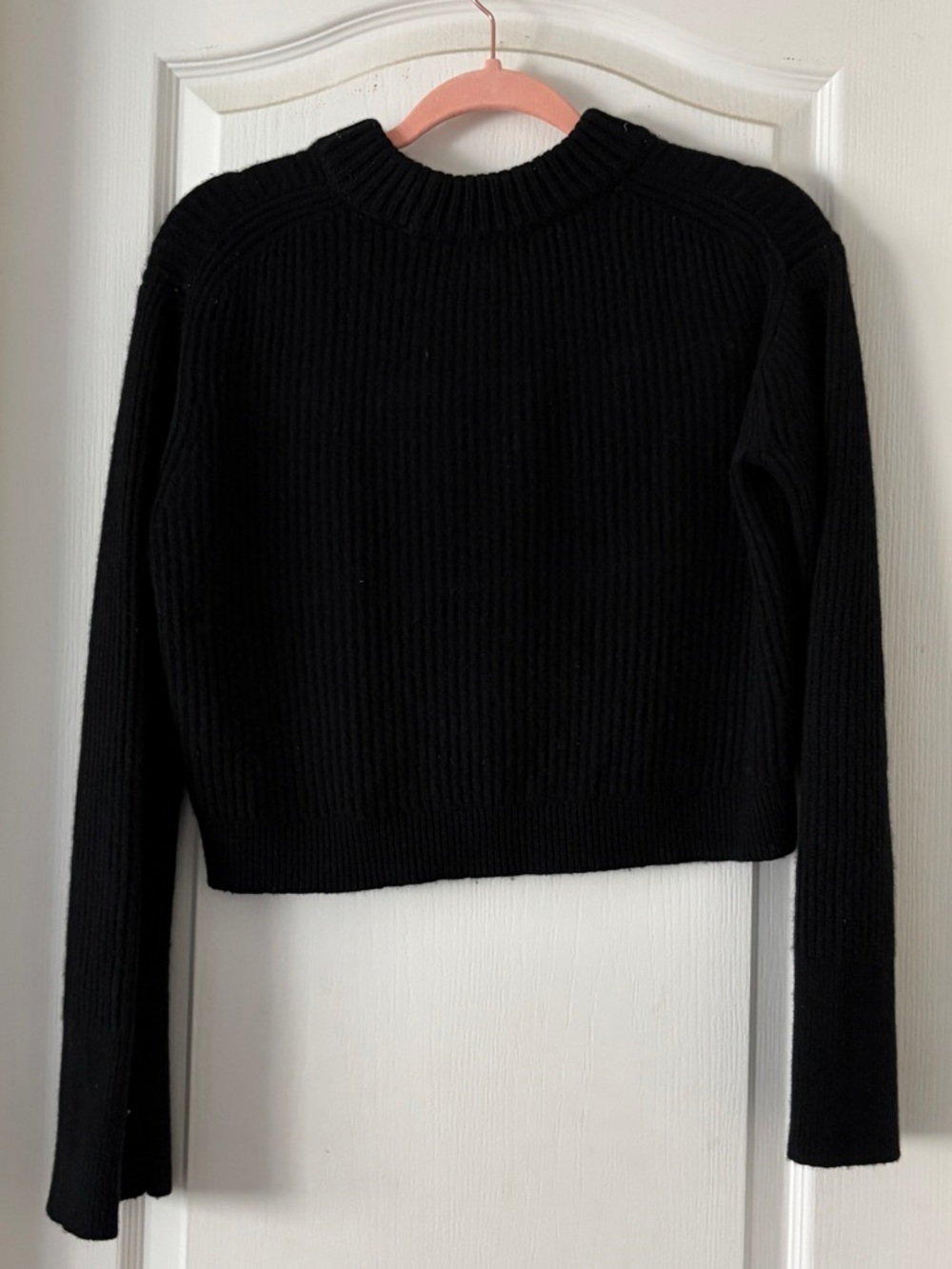 J. Crew Black 100% Cashmere Ribbed Cropped Sweater - Picture 3 of 5